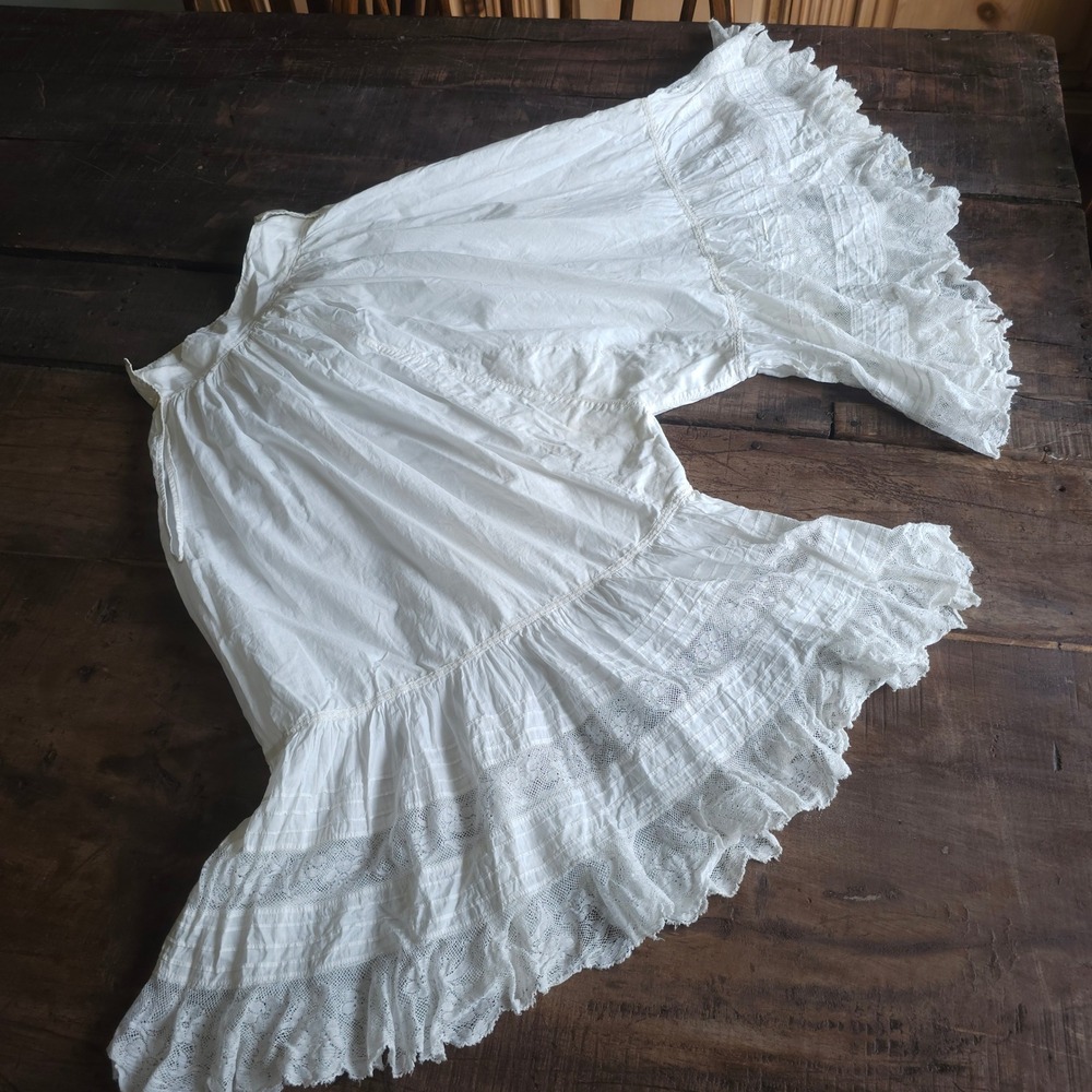 Antique White Cotton Lace Trim Bloomers Victorian Pantaloons Edwardian 1890s